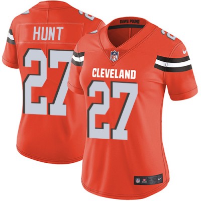 Nike Cleveland Browns #27 Kareem Hunt Orange Alternate Women's Stitched NFL Vapor Untouchable Limited Jersey